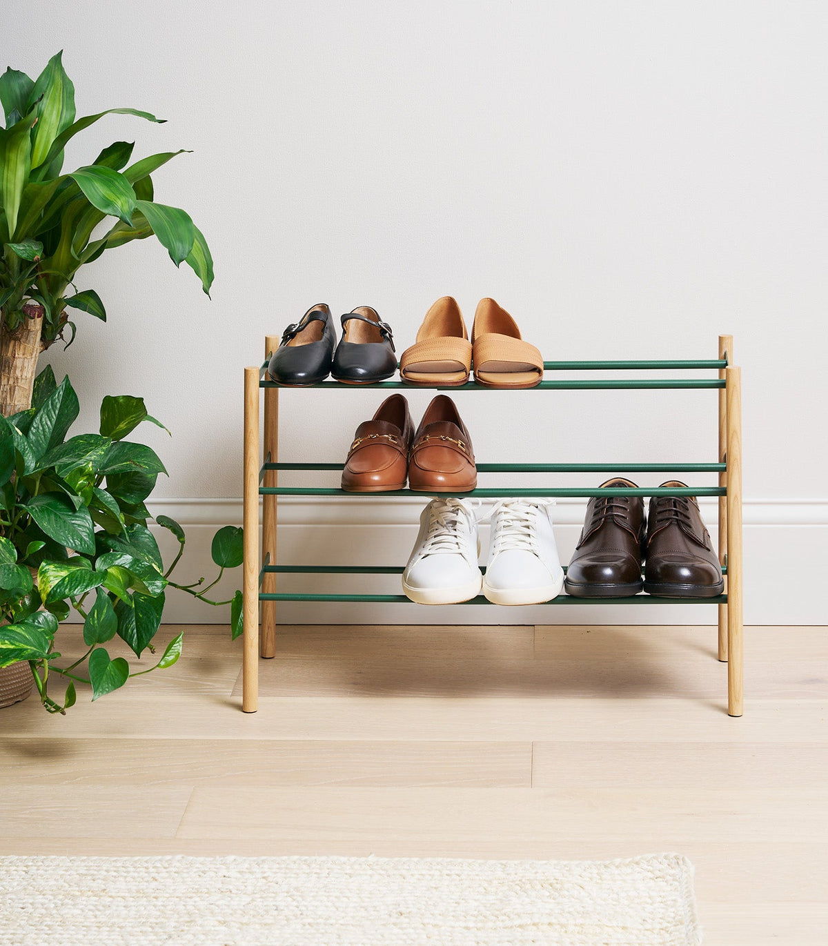 Expandable Shoe Rack (18" H)  - Steel + Wood, photo 12 of 15
