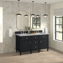 James Martin Lorelai 60" Double Bathroom Vanity, Black Onyx