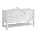 James Martin Breckenridge 60" Single Bathroom Vanity, Bright White