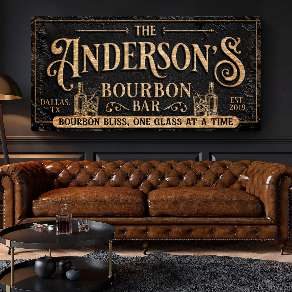 Personalized Bourbon Bar Sign III, photo 3 of 8