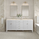 James Martin Myrrin 72" Double Bathroom Vanity, Bright White