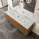 James Martin Laurent 72" Dual Mount Double Bathroom Vanity, Honey Oak