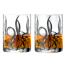 Octopus Tentacle Whiskey Glassware Set Of 2 9 Oz Handmade Craft Beer Cocktail Water Bar Rock Glass K by The Wine Savant