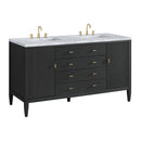 James Martin Myrrin 60" Double Bathroom Vanity, Carbon Oak