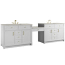 James Martin Bellshire 120" Double Bathroom Vanity, Bright White