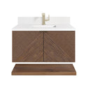 James Martin Marcello 36" Floating Single Bathroom Vanity, Chestnut