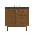 James Martin Laurent 36" Dual Mount Single Bathroom Vanity, Honey Oak