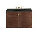 James Martin Amberly 36" Dual Mount Single Bathroom Vanity, Mid-Century Walnut