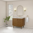 James Martin Laurent 36" Dual Mount Single Bathroom Vanity, Honey Oak