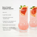 Art Deco Crystal Highball Glasses Set of 2 by Viski