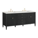 James Martin Myrrin 72" Double Bathroom Vanity, Carbon Oak