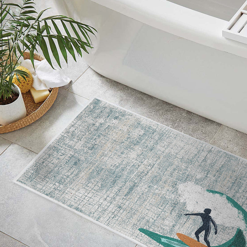 Miami Design 2 Piece Bathroom Rugs Set | Multicolor