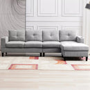 Convertible Linen L Shaped Sectional Couch