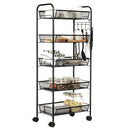5 Tier Mesh Rolling File Utility Cart Storage Basket-Black by LJGDeals