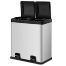 16 Gallon Dual Step Stainless Steel Double Bucket Trash Can by LJGDeals