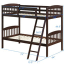 Solid Wood Twin Bunk Beds with Detachable Kids Ladder by DirectDeals