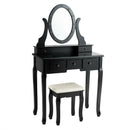 5 Drawers Vanity Table Stool Set with 12-LED Bulbs by LJGDeals