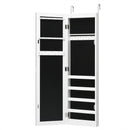 Wall And Door Mirrored Jewelry Cabinet With LED Light by LJGDeals