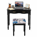 Simple Vanity Set with Tri-Folding Mirror Drawers and Storage Shelf by LJGDeals