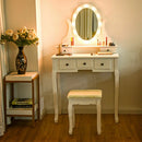 5 Drawers Vanity Table Stool Set with 12-LED Bulbs by LJGDeals
