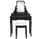 10 Dimmable Light Bulbs Vanity Dressing Table with 2 Dividers and Cushioned Stool by LJGDeals