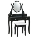 10 Dimmable Lights Vanity Table Set with Lighted Mirror and Cushioned Stool by LJGDeals