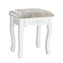 Vanity Table Set with Oval Mirror and 4 Drawers-White by LJGDeals