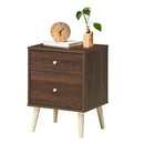 2-Drawer Nightstand Beside End Side Table with Rubber Legs by LJGDeals