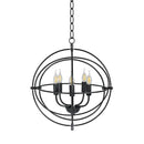 20 Inch 5 Lights Metal Chandelier with Pivoting Interlocking Rings by LJGDeals