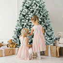 6 Feet Pre-lit Snow Flocked Hinged Christmas Tree with 928 Tips and Metal Stand by LJGDeals