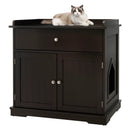 Wooden Cat Litter Box Enclosure with Drawer Side Table Furniture by LJGDeals