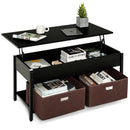 Lift Top Coffee Table Central Table with Drawers and Hidden Compartment for Living Room by LJGDeals