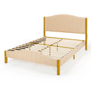 Full/Queen Size Upholstered Bed Frame with Quilted Headboard by LJGDeals
