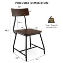 2 Pieces Modern Dining Room Side Chairs with Metal Frame-Brown by LJGDeals