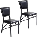 Set of 2 Metal Folding Dining Chair with Space Saving Design by LJGDeals