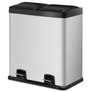16 Gallon Dual Step Stainless Steel Double Bucket Trash Can by LJGDeals