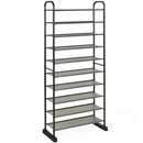 10-Tier Free-Standing Metal Frame Shoe Rack by LJGDeals