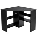 Corner Computer Desk with Storage Shelf - Triangle Design by LJGDeals