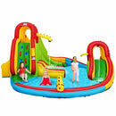 Kid's Inflatable Water Slide Bounce House with Climbing Wall and Pool Without Blower by LJGDeals