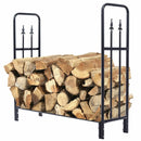 4 Feet Outdoor Heavy Duty Steel Firewood Wood Storage Rack by LJGDeals