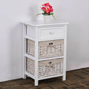 3 Tier Set of 2 Wood Nightstand with 1 and 2 Drawer by LJGDeals