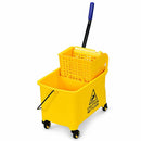 21 Quart Mop Bucket Side Press Wringer on Wheels With Panel by LJGDeals