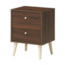 2-Drawer Nightstand Beside End Side Table with Rubber Legs by LJGDeals
