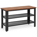 3-Tier Shoe Rack Industrial Shoe Bench with Storage Shelves by LJGDeals