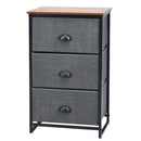 Nightstand Side Table Storage Tower Dresser Chest with 3 Drawers
