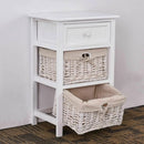 3 Tier Set of 2 Wood Nightstand with 1 and 2 Drawer by LJGDeals