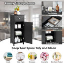 Wooden Bathroom Floor Storage Cabinet with Drawer and Shelf by LJGDeals