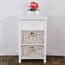 3 Tier Set of 2 Wood Nightstand with 1 and 2 Drawer by LJGDeals