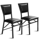 Set of 2 Metal Folding Dining Chair with Space Saving Design by LJGDeals