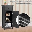 Wooden Bathroom Floor Storage Cabinet with Drawer and Shelf by LJGDeals